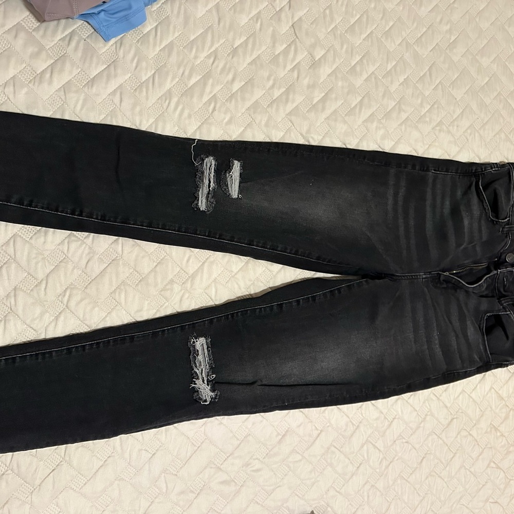 american eagle black jeans w/ holes